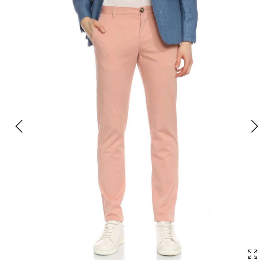 Slim Fit Pink Sandro Chino pants in Stretch Cotton